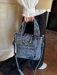 1pc Small Crossbody Bag, Shoulder Bag, Handbag, Multi-Purpose Mini Bag Suitable For Outing, Travel, Shopping, Vacation, Can Fit Smartphone - Blue - View 4