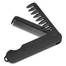 2-In-1 Men's Foldable Comb, Foldable Pomade Comb With Coarse And Fine Teeth, Men's Textured Hairstyle Comb, Portable Travel Styling Brush, Backcombing Brush, Wide Tooth Textured Styling Comb, Portable Foldable Comb - Multicolor - View 7