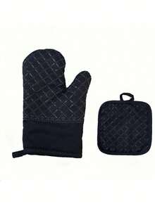 2pcs/Set Thick Silicone Oven Mitts And Pot Holders, Heat Resistant Cooking Baking Gloves, Non-Slip Insulated Pads - View 5