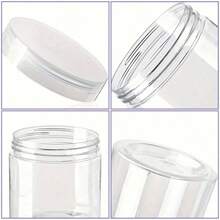 1/6/12/24pcs Transparent Plastic Jars With Lids, Round Containers Suitable For Slime Storage, DIY Craft Storage, Jewelry Sample Storage - Multicolor - View 6