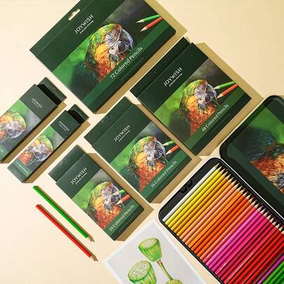 12/24 أقلام ملونة في علبة ورقية، أدوات كتابة للأطفال، هدية رائعة لابن أو ابنة