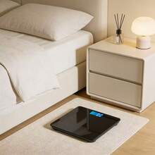 1pc Digital Bathroom Scale, Body Weight Scale, Glass Panel, Large Backlit Display, Home Weighing Scale, Household Essential - Black - View 8