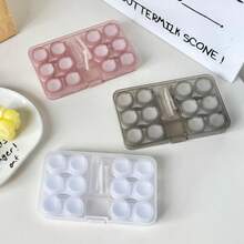 1 Set Estuche de lentes de contacto invisible minimalista, Caja de cuidado de lentes, Pinzas, Palillo, Caja de almacenamiento con clip - Multicolor - Ver 7