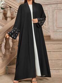Ramadan New Arrival Ramadan Embroidered Abaya - Black - View 3