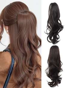 16英寸合成爪夹式马尾假发，可扎成半马尾，优雅蓬松马尾假发，夹式马尾接发，适合日常佩戴、万圣节、节日等场合。 - 彩色 - 查看 10