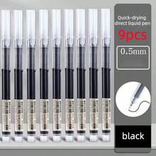 9pcs Quick-Drying Ballpoint Pens, 0.5mm Black/Blue/Red, Suitable For Studying, Writing, Office Use, Back To School Season, Can Be Student Gift (Random Style) - Sets - View 11