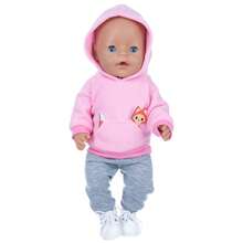 Quần áo búp bê sơ sinh giống thật 16 inch - Bộ đồ cáo xanh/hồng, quần áo búp bê American Girl, áo hoodie hoạt hình cho trẻ em, quà tặng ngày lễ (Không bao gồm búp bê) - Nhiều màu - Xem 8