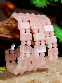 Handmade AAA Natural Quartz Crystal Beaded Bracelet, Elegant Women's Jewelry - Multicolor - View 2