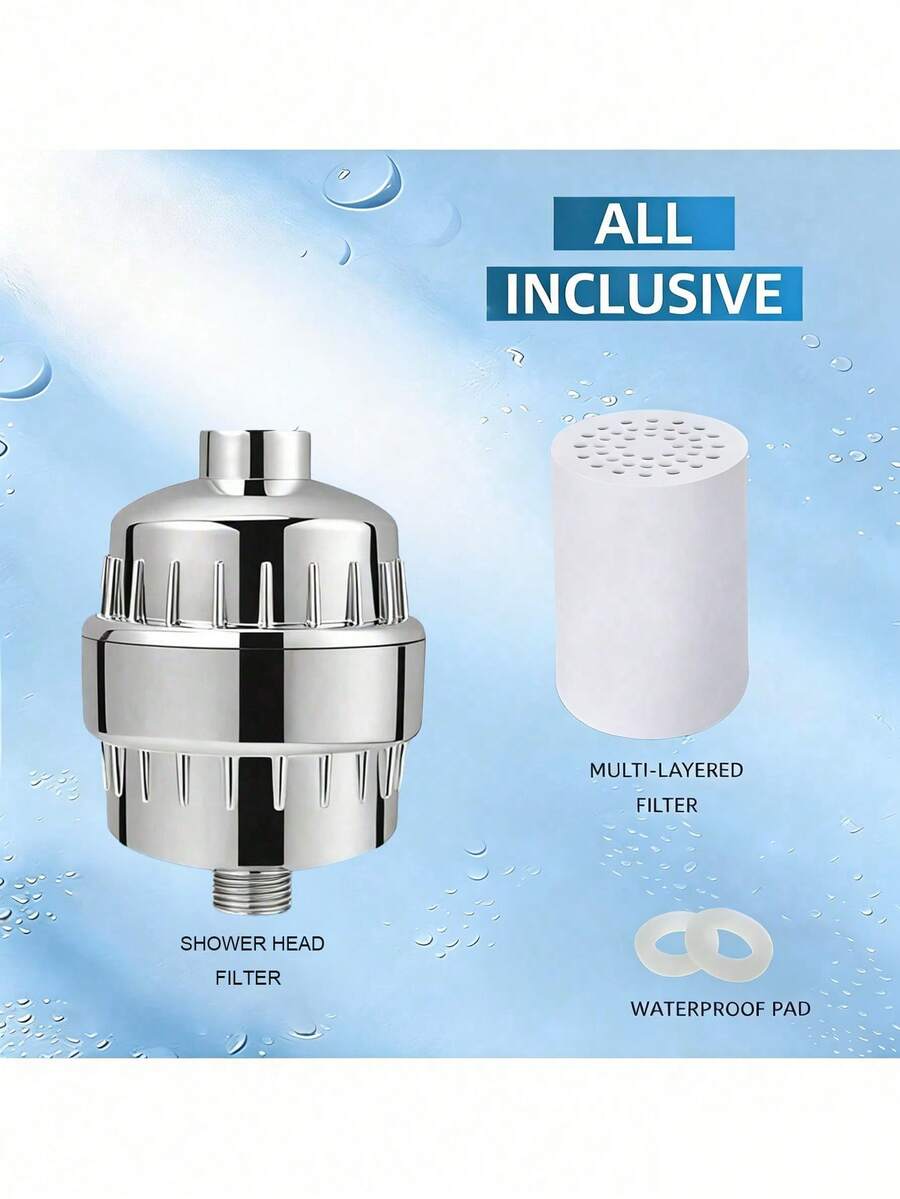 High Output Rain Shower Head And Hard Water Filter, Bathroom Soft Water Shower Head, 20-Stage Shower Filter To Remove Chlorine And Harmful Substances