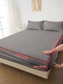 1 bộ ga trải giường cotton 100%, màu trơn, chất liệu dệt may gia đình thoải mái, mềm mại và thân thiện với da, thoáng khí, chống xù lông, phù hợp cho mọi mùa, vừa với giường đơn, đôi, cỡ Queen, cỡ King, có tác dụng bảo vệ nệm, có thể giặt máy, tái sử dụng, thích hợp trang trí phòng ngủ. - Nhiều màu - Xem 75