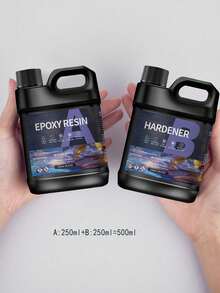 Bộ nhựa Epoxy 17oz/33.8oz, nhựa Epoxy trong suốt như pha lê, không bị ố vàng, không tạo bọt, tự san phẳng, thích hợp cho làm đồ trang sức, phủ và đúc các sản phẩm thủ công DIY, lý tưởng cho người mới bắt đầu. - màu đen - Xem 4