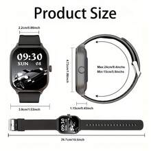 LAXASFIT Smart Watch, High-Definition Display, 100+ Sports Modes, Voice Assistant & Music Control - Wireless Connection, Silicone Strap, Rechargeable Battery, Square Case, Compatible With Android & IOS - Fashionable Fitness Tracker - View 7