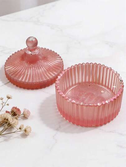 Caja de joyería de resina de cristal de alto brillo 3D, frasco de almacenamiento, molde de gota de agua y rayas, molde de silicona para velas, artesanía, molde de cristal de resina epoxi