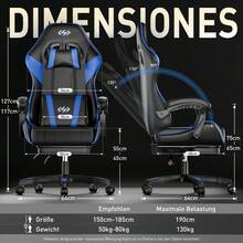 HLONONE Gaming Chairs - Dark Blue - View 7