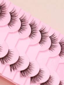 5/10 Pairs Natural Lengthening DIY Transparent Curly Slim Long False Eyelashes, Natural Curl, Slim Long Eyelashes, Soft Criss-Cross Lashes - Natural Lashes - View 3