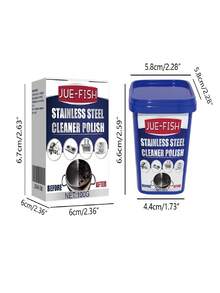 JUE FISH 1盒/2盒装多用途不锈钢清洁膏（全新升级配方），厨房去油污，去除锅具锈迹，炉灶清洁膏 - 固體 - 查看 5