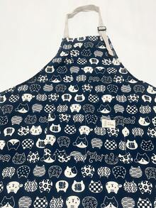 1件可调节猫咪图案围裙，男女通用，简约风格，带口袋，适合厨师、服务员、厨房烹饪、烧烤、美发师等，实用厨房工具，可机洗 - 多色 - 查看 8