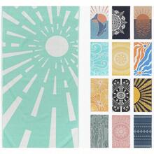 1PC 29 X 58 Inch Thin Beach Towel Weighs 268g, Made With Polyester Cotton Bath Towel(Non-Tassel Style), Oversized Beach Blanket For Travel, Great Gift For Friends, Parents, Families Home Outdoor Use - 41 - 綠松石 - 查看 2