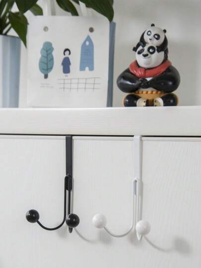 1 pièce Crochet de porte monté au mur, Porte-manteau, Crochets à double boule convenant pour les vêtements, chapeaux, sacs, serviettes, parapluies, salle de bain, chambre à coucher, cuisine