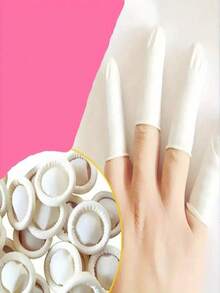 400pcs/20pcs/100pcs Latex Finger Cots, Disposable Powder-Free Beauty Tattoo Embroidery Finger Sleeves, Dust-Free Anti-Static Finger Covers, Protective Finger Sleeves For Festivals & Events - White - View 7