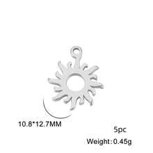 AMAXER 5pcs/Set Stainless Steel Planet, Moon & Sun Shaped Cute Pendant, DIY Necklace, Earrings, Bracelet Jewelry Making, Gift For Friends - Sun and Moon Series - View 10
