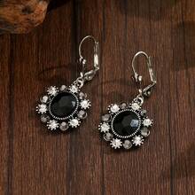 Fashion Unique Design Elegant And Exquisite Imitation Crystal Geometric Earrings Women's Jewelry Party Gifts - Black-1 - View 7