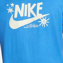 Camiseta Nike Casual de manga corta con cuello redondo y estampado del logotipo para hombre, azul - Azul - Ver 5