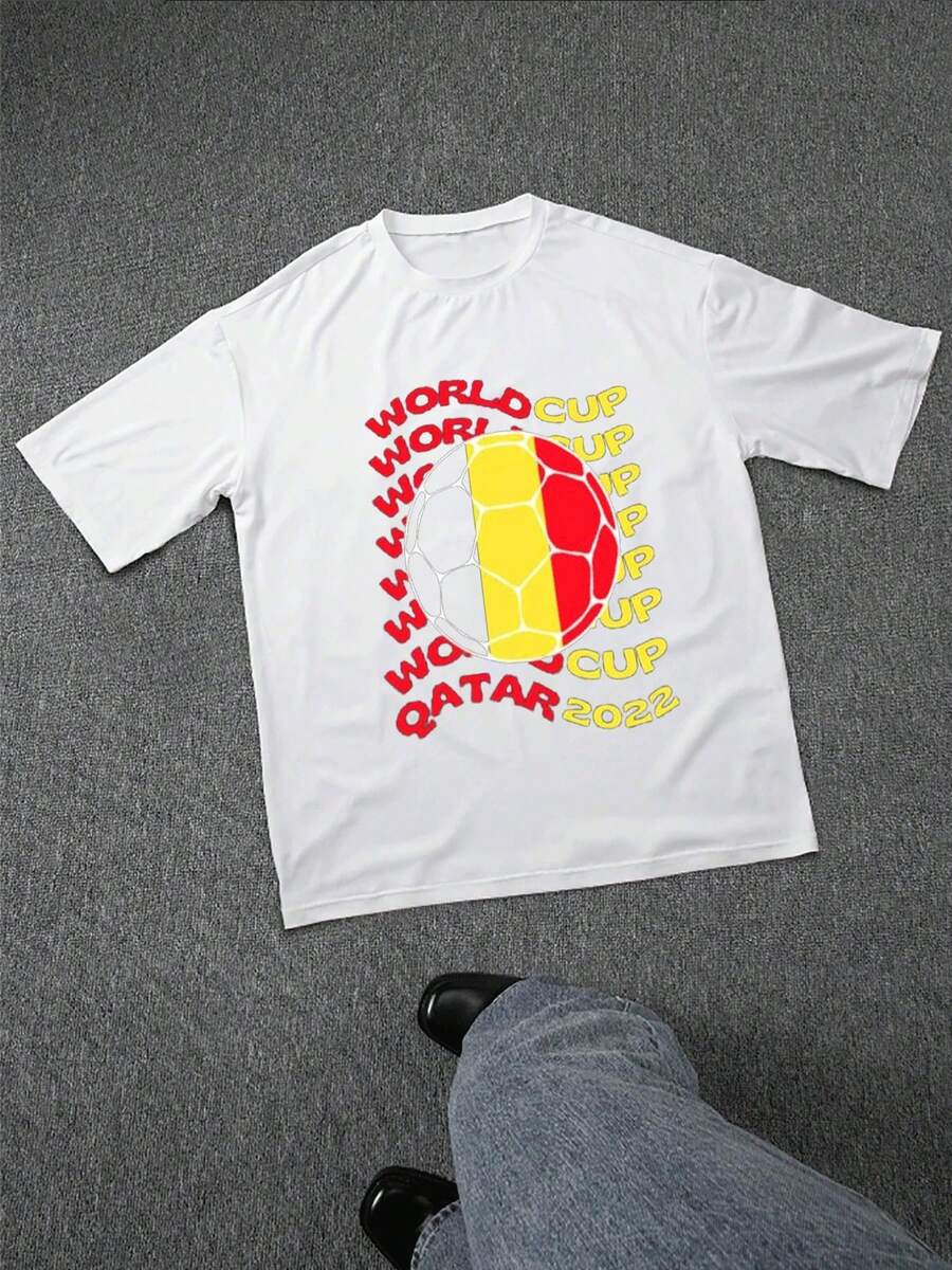 United World Cup Football T-Shirt White World Cup Trophy And Stars Graphic Print For Sports Fans And Events - Trắng 20 - Xem 1