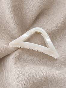 3pcs/Set 4.33in/11cm White, Khaki And Black Triangle Hollow Thick Plastic Hair Clips, Fashion Versatile Elegant Minimalist Solid Color Hair Claws, Suitable For Daily, Casual, Party, Beach, Vacation, Hairstyling, Face/Hair Washing, Makeup, Clothing Accessories, Autumn/Winter/Spring/Summer Holiday Essential Hair Accessories Summer Beach Claw Clips - Multicolor - View 8