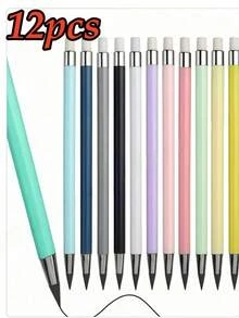 1-12pcs New HB Eternal Pencils, Black, High-Tech, Unbreakable, No Need To Sharpen, Sketching Pencils, Father's Day Gift, Mother's Day Gift, Gift For Friends - 12 Color Schemes - View 13