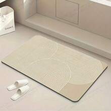 1pc Soft Diatomite Bath Mat - Woven Rectangular Bath Mat, 0.3cm Thick, Super Absorbent, Home Decor, Suitable For Bathroom Entrance - Multicolor - View 2