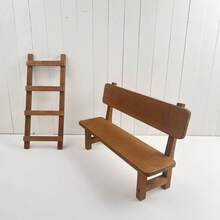 Newborn Wooden Photography Country Style Props White Stool Chair, Baby Mini Stool Park Bench Photo Shoot Props, Retro Wooden Photography Theme Shooting Wooden Props, Studio Photo Shoot Auxiliary Props, Country Style Seat Children Stool, Park Theme Props, Disassembled Photography Theme Wooden Reclining Stool Mini Table, Nanny Stool, Children's Shoe Changing Stool, Baby Play Stool And Small Table - Multicolor - View 7