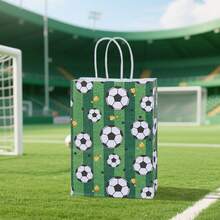 12pcs Football Themed Party Gift Bags, Football Party Snack Bags, Football Print Paper Gift Bags - 59-green - View 3