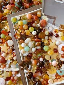 Jelly Dyed Slow Sound Bead Mixed Series, Various Acrylic DIY Handmade Jewelry Bracelets, Necklaces, Earrings, Hair Accessories, Bead Materials - Multicolor - View 9