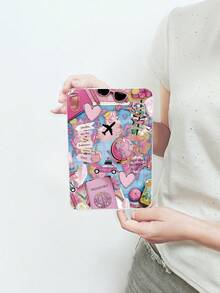 Cute Pink Travel Elements Shockproof Basic Pad Case 1pc Pink Travel Collage City Landmark Passport & Airplane Print Transparent Protective Case Integrating Passport & Globe City Landmark Travel Aesthetic Design Suitable For 10th Gen Suitable For Travelers Cute Style Lovers Birthday Anniversary Spring Gift - Clear - View 25