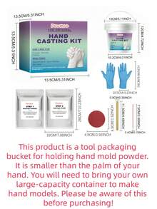 DOWMOO 200克/50克 DIY手印套装/情侣手印铸造粉/3D手模粉 DIY纪念品手模套装，3D手脚模制作材料，情人节礼物。实物尺寸不大，制作手模需要准备一个大容量容器。介意者慎拍。 - 彩色 - 查看 3