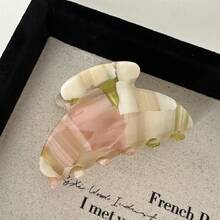 Korean Small Acetate Claw Clip, Sweet And Elegant Hair Clip, High-End Half-Up Hairstyle Small Claw Clip For Women, Shark Clip For The Back Of The Head - 藍卡色 - 查看 8
