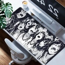 1 件装动漫人群欢呼游戏鼠标垫，黑白卡通艺术超大桌面垫，防滑橡胶底座防水键盘垫，完美适用于电脑游戏、办公、家庭使用 - 查看 3