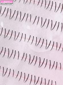 80pcs Cat Claw Style Lower Lashes, High Capacity Transparent Rod Natural Easy Stick A-Type Segmented Cluster Handmade False Eyelashes Extension Set, Suitable For Beginners - C - View 9