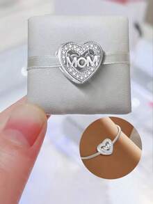 S925纯银温暖母爱吊坠，适合女性手链DIY饰品 - 鑲鑽MOM - 查看 7