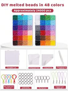 2.6mm Beading Kit With Multi-Color Beads, Tools And Beading Board, Ideal DIY Personalized Accessory Gift For Family And Friends - Multicolor - View 2