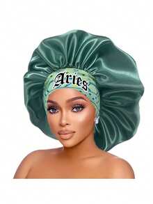 2pcs Satin Sleep Cap, Personalized 12 Zodiac Pattern Satin Wide Brim Elastic Sleep Hat, Satin Hair Cap (Random Print Pattern) - Multicolor 2pcsSM12+15/1 - View 13