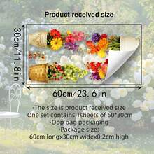 1 pieza Pegatina de ventana con racimo de flores multicolor y mariposa, decoración de vidrio de habitación, pegatina estática de PVC de estilo primaveral - Múltiples estilos - Ver 12
