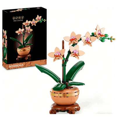 10343 Icons Bouquet Of Orchid Building Block Set Artificial Flowers Home Decor Perfect Valentine Gift For Adults Building Blocks Flowers Bouquet DIY Craft Home Decoration