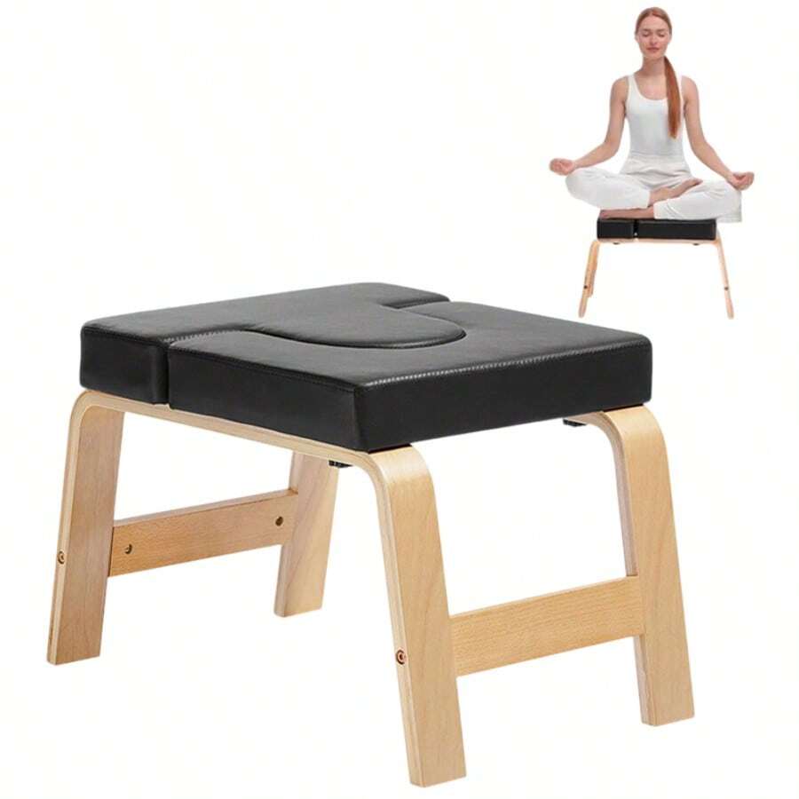 Yoga Headstand Bench Inversion Chair Exercise Workout Fitness Training - Black - View 1