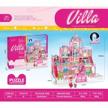 1件套高端DIY组装套装，适合作为儿童礼物、儿童派对玩具、益智手工、公主梦幻娃娃屋 | 四层粉色别墅，含家具和娃娃 | 创意角色扮演玩具，适合学校、儿童，适合生日/儿童节/万圣节/圣诞节，也可作为儿童礼物赠送 - 彩色 - 查看 3