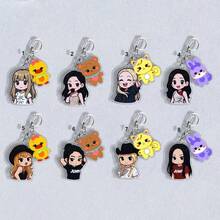 BLACK/PINK Keychain Pendant, Concert Backpack Charm - Multicolor - View 12