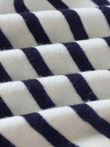 Áo khoác cardigan dệt kim cổ tròn kẻ sọc thanh lịch, áo len thường ngày đa năng, áo khoác công sở phong cách retro dành cho nữ, mùa thu. - Màu xanh hải quân - Xem 9