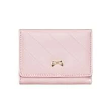 Bowknot Accent Minimalist Tri-Fold Women Wallet Multiple Card Slots Cute Cat Ear Design PU Snap Button Short-Style For Students Birthday Pink Bag Christmas Gifts Gift Thanksgiving For Women Wallet Purse Wallet Small Wallet - Hồng - Xem 1