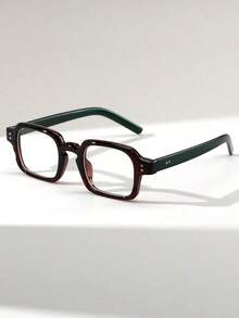 1 Pair Men's Square Studded Retro Street Style Flat Top Fashion Glasses, Versatile Daily Wear Accessory2026 - Trong sáng - Xem 14
